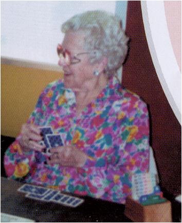Lady playing bridge